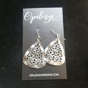 Opulenza Wavy Sterling Silver Triangle Earrings